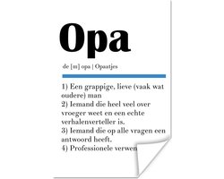 Poster Quotes - Opa betekenis - Spreuken - Woordenboek - 20x30 cm - Vaderdag cadeau - Geschenk - Cadeautje voor hem - Tip - Mannen