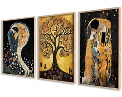 Poster Set - Wanddecoratie Set - Woonkamer Decoratie - Set van Drie - 50x70 cm - Art Deco Stijl