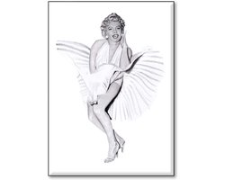 Poster Set - Wanddecoratie - Woonkamer Inrichten - 300 g/m² Papier - A3 A4 - Marilyn