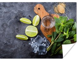 Poster Snijplank - Glas - Fruit - Citroen - 40x30 cm