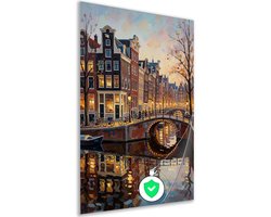 Poster - Steden - Grachtenpand - Accessoires woonkamer - Wanddecoratie - Woondecoratie hal - Impressionisme - 30x40 cm
