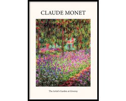 Poster The Artist's Garden - Claude Monet - Vintage poster - WALLLL - Tijdloze en Klassieke Kunst - Modern Jasje - Exclusief fotolijst
