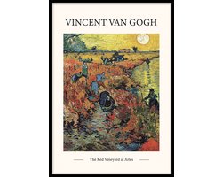 Poster The Red Vineyard - 30x40 cm - Geschilderd door Vincent van Gogh - Schilderkunst - Beroemde Schilder - Exclusief fotolijst - WALLLL