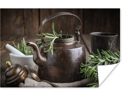 Poster Thee - Theepot - Kruiden - 90x60 cm