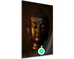 Poster - Wanddecoratie brons - Buddha - Decoratie woonkamer - Oosters - Muurdecoratie - Kunst aan de muur hal - Zen - 70x100 cm