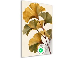 Poster - Wanddecoratie goud - Botanicals - Japandi tak - Accessoires woonkamer - Decoratie - Kunst aan de muur hal - Modern - Woondecoratie - 100x150 cm