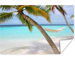 Poster Zomer - Palmboom - Hangmat - 30x20 cm
