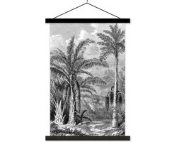 Posterhanger incl. Poster - Bomen - Jungle - Perfect als Boho, Bohemian en Ibiza Decoratie - Ibiza style - Zwarte Latten 120x180