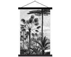 Posterhanger incl. Poster - Jungle - Bomen - Perfect als Boho, Bohemian en Ibiza Decoratie - Ibiza style - Zwarte Latten 120x180