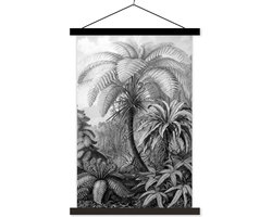 Posterhanger met Poster - Jungle - Botanisch - zwart wit - Bohemian style - Boho - Zwarte Latten - Luxe - 120x180