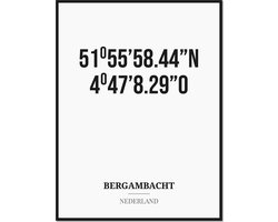 Poster/kaart BERGAMBACHT met coördinaten