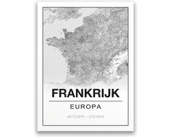 Poster/plattegrond FRANKRIJK - 30x40cm