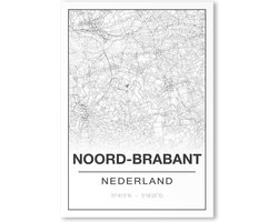 Poster/plattegrond NOORD-BRABANT - 30x40cm