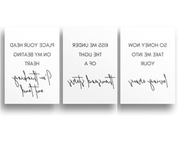 Posterset Zwart-Wit - Wanddecoratie Set - Woonkamer Inrichten - 300 G/M² Papier - A4 (21x30cm) - Zwart-Wit