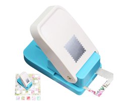 Postzegel Vorm Pons - Papierpons - Kaartenmaken - DIY Knutselen - Vierkante perforator - Paper Hole Puncher - Craft Punches - Voor papierknutselen, scrapbooking, doe-het-zelf kaarten maken, knutselbenodigdhede - Blauw