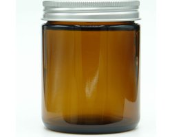 Pot 250ml Glas Leeg 1 stuk - Lege Glazen Pot met Schroefdeksel - Bruin, Amber - Aluminium Schroefdeksel