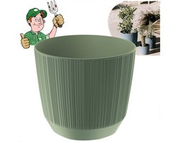 Pot Aardegroen 11cm Rond Geribbeld Mooi Product Poolse Kwaliteit