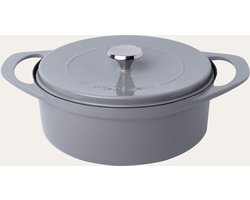 Pot Art (Surel) - Gietijzeren braadpan - 24 cm - 11 cm hoog - 4 liter - geschikt voor inductie - Sale 40% korting - Kleur Stone (Grijs)