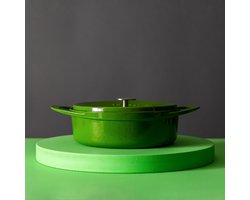 Pot Art (Surel) - Gietijzeren braadpan - 26 cm - 9 cm hoog - 3,8 liter - geschikt voor inductie - Sale 40% korting - Kleur Forest (Appelgroen)
