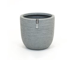 Pot ball rib d43h41cm grey speckl