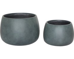 Pot Fiberclay Grijs - Set Van 2 - House Nordic
