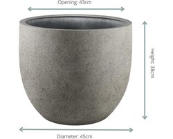 Pot Grigio New Egg Natural Concrete - D45 x H38