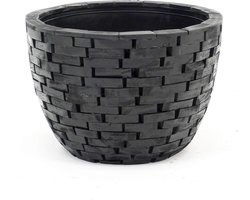 Pot leuca steens d27h18cm zwart