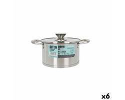 Pot met Glazen Deksel Quttin Hermes Staal 2,8 L (6 Stuks)