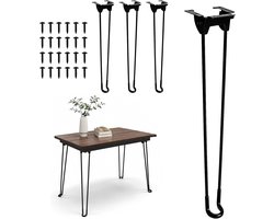 Poten, inklapbaar, opvouwbare salontafelpoten, metalen tafelpoten, meubelpoten met rubberen voetjes en montageschroeven voor meubels, salontafel en bijzettafel (42 cm