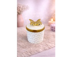 Potje ‘Golden Butterfly’ | Viva Femme | Voorraadpot | Decoratie | Cadeau | Opbergen | Sierraden| Vlinder | Goud