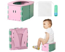 Potje voor kinderen, potje voor onderweg, babypotje, reispotje, opvouwbaar, draagbaar, reizen, toilet, kinderen, voor kinderen van 12-36 maanden (camelia-pollen)