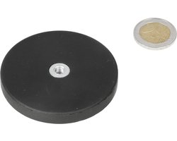 Potmagneet met rubberen ommanteling 66mm met inwendige draad M6