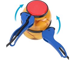 Potopener Flesopener - Keukengereedschap Dekselopener - Zwakke Handen Openen - Verstelbaar Rubberen Strip - 0.5-3.5 inch - Blauw