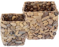 Potset van waterhyacint, plantenbak, bloempot, bloemen, planten, plantenbak, plantenmand, sierpot, decoratieve pot, gevlochten, decoratieve pot, plantenpot, vaas, mand, bloempotten voor kunstbloemen