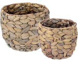 Potset van waterhyacint plantenbak bloempot bloemen planten plantenpot plantenmand plantenbak decoratieve pot gevlochten decoratieve pot plantenbak vaasmand bloempotten voor kunstbloem plantenset van 2