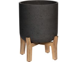 Pottery Pots Bloempot Charlie Black Washed met poten D 21 (pootjes) x hoogte 25,5 cm plantopening +-16 cm