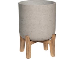 Pottery Pots - Bloempot Charlie L (Feet Low) , Grey Washed - ⌀29.5cm x H34cm - Indoor en Outdoor - Grey Washed