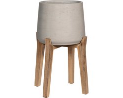 Pottery Pots - Bloempot Patt XL (Feet High), Grey Washed - ⌀30.5cm x H43.5cm Opening 19cm - Indoor en Outdoor - Grey Washed