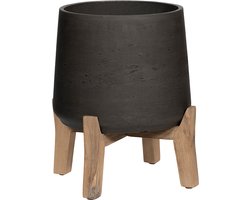 Pottery Pots - Patt feet Low - 20.5 x 20.5 x 21 cm inclusief pootjes - Black washed