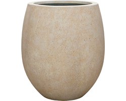 Pottery Pots - Plantenbak - (S) Haily M - H 43 cm x Ø38cm - Indoor en Outdoor - Travertine Beige Opening 27 cm