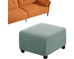 Poufhoes Universeel - Ottoman Cover - Meubels Vernieuwen - Elastische Bodem - Veel Maten - Salie Groen