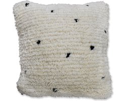 Poufs&Pillows - Fluffy gestippeld kussen - handgeweven uit natuurlijk wol - vierkant 40x40cm