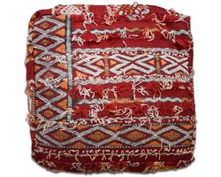 Poufs&Pillows handgeweven vloerkussen - kelim poef - handgeweven unieke kussen uit natuurlijke materialen - Gevuld geleverd - k1020