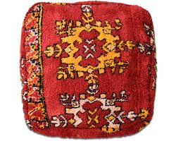 Poufs&Pillows Marokkaans kelim vloerkussen - Uniek en handgemaakt - 60x60x20 CM - Gevuld geleverd - Kleurrijk palletkussen - k1062