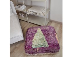 Poufs&Pillows Marokkaans kelim vloerkussen - Uniek en handgemaakt - 60x60x20 CM - Gevuld geleverd - Kleurrijk palletkussen k1513