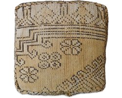 Poufs&Pillows Marokkaans vintage vloerkussen - Uniek en handgemaakt - 60x60x20 CM - Gevuld geleverd - Kleurrijk palletkussen k1524