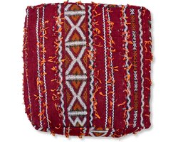 Poufs&Pillows Marokkaans vloerkussen - Bohemian poef - handgeweven unieke kelim uit natuurlijke materialen - Gevuld geleverd - k1397