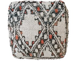 Poufs&Pillows Marokkaans vloerkussen - Bohemian poef - handgeweven unieke kelim uit natuurlijke materialen - Gevuld geleverd k1505