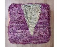 Poufs&Pillows Marokkaans vloerkussen - Kilim poef - handgeweven unieke kelim uit natuurlijke materialen - Gevuld geleverd k1509