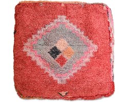 Poufs&Pillows Marokkaans vloerpoef - Handgemaakte kussen - handgeweven unieke kelim uit wol - Gevuld geleverd k1361